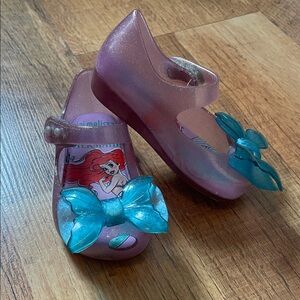 Mini Melissa Disney Little Mermaid Kids Dress Shoes - Pink and Blue